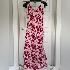 A New Day Elegant Floral Maxi Dress - Red and Pink
